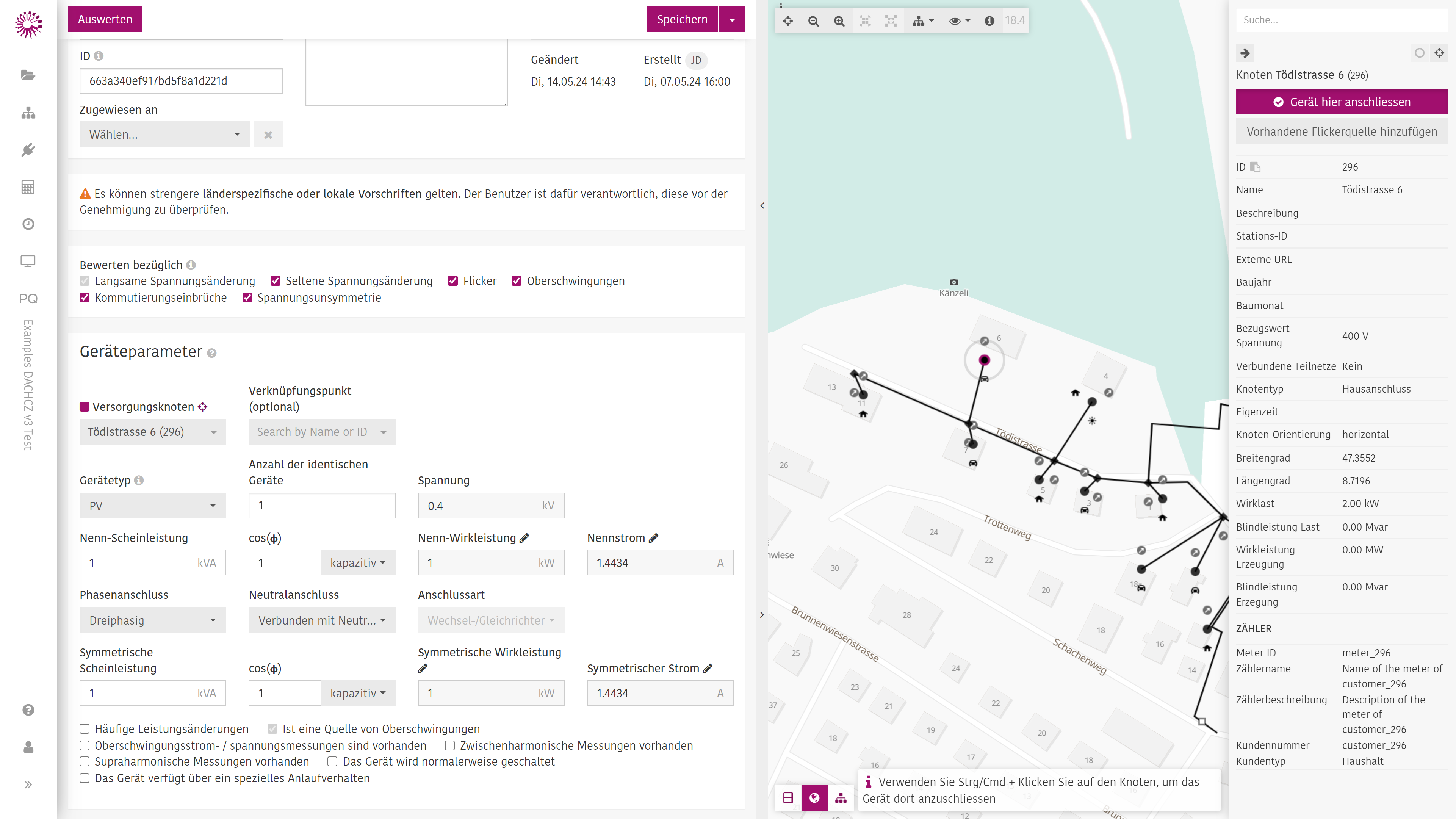 Parámetros del equipo