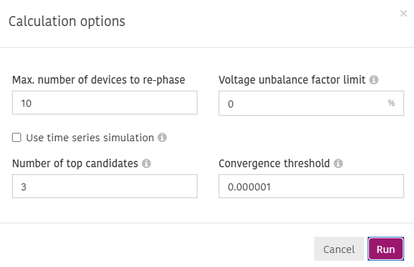 Calculation options